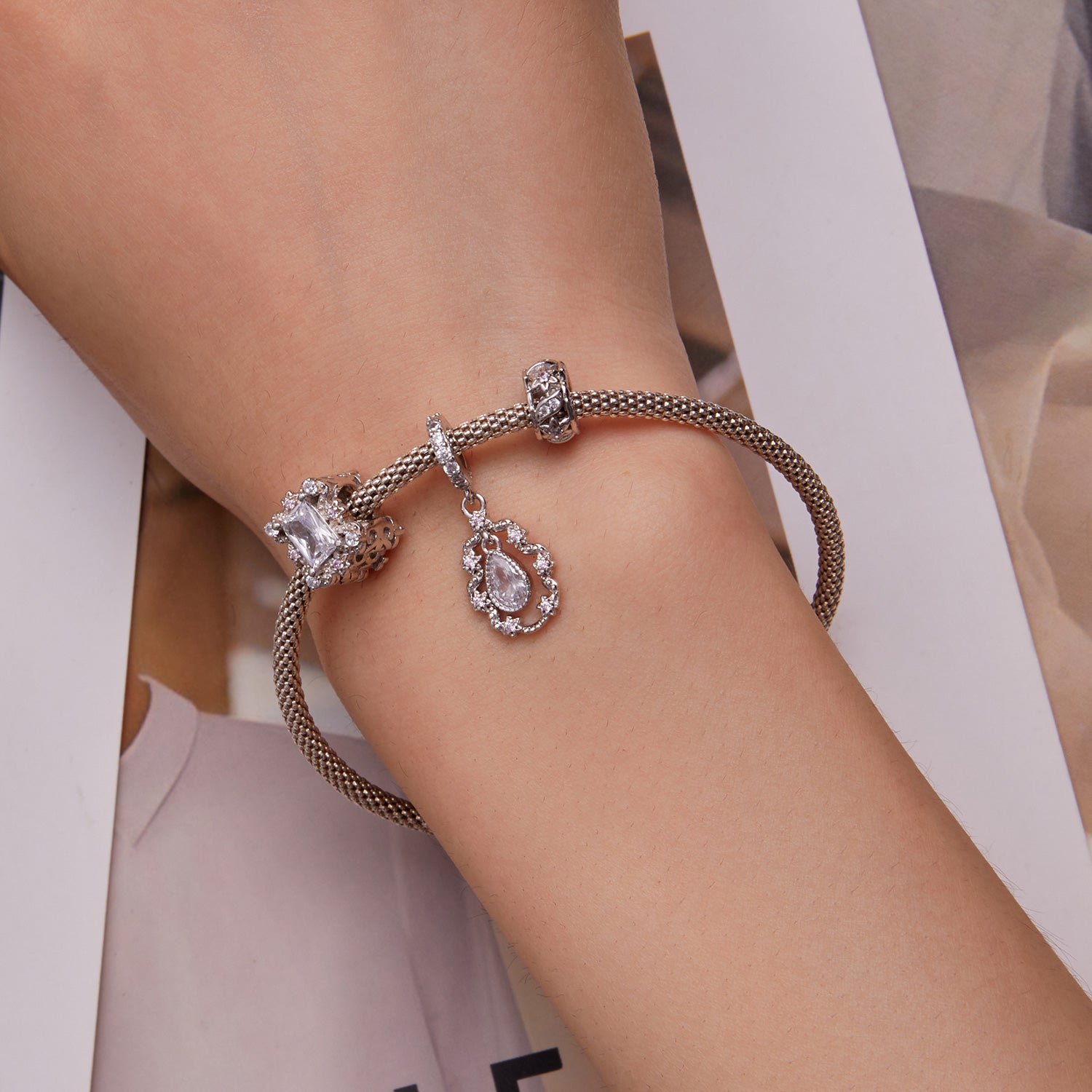 Ornate CZ Dangle Charm