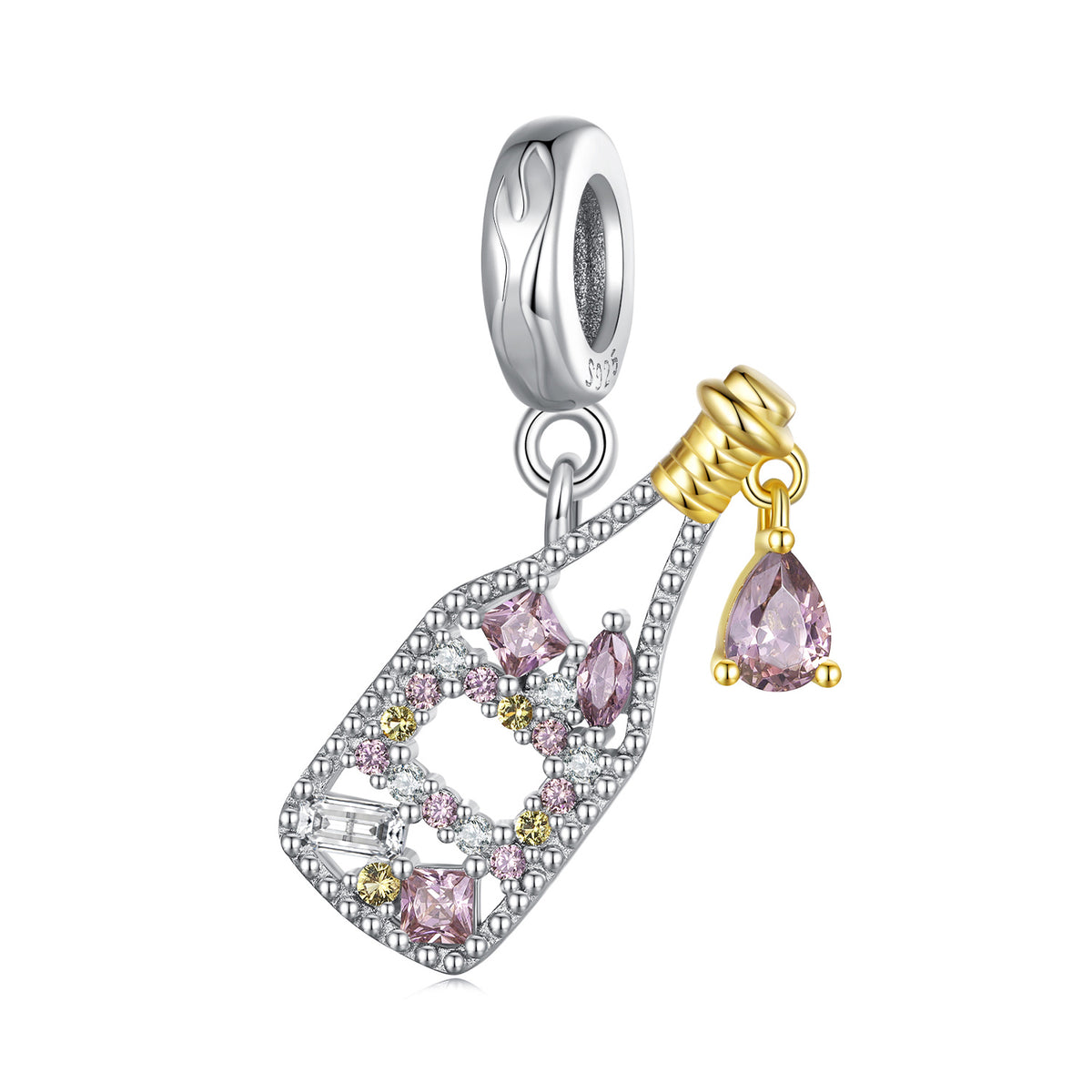 Champagne Bottle Dangle Charm