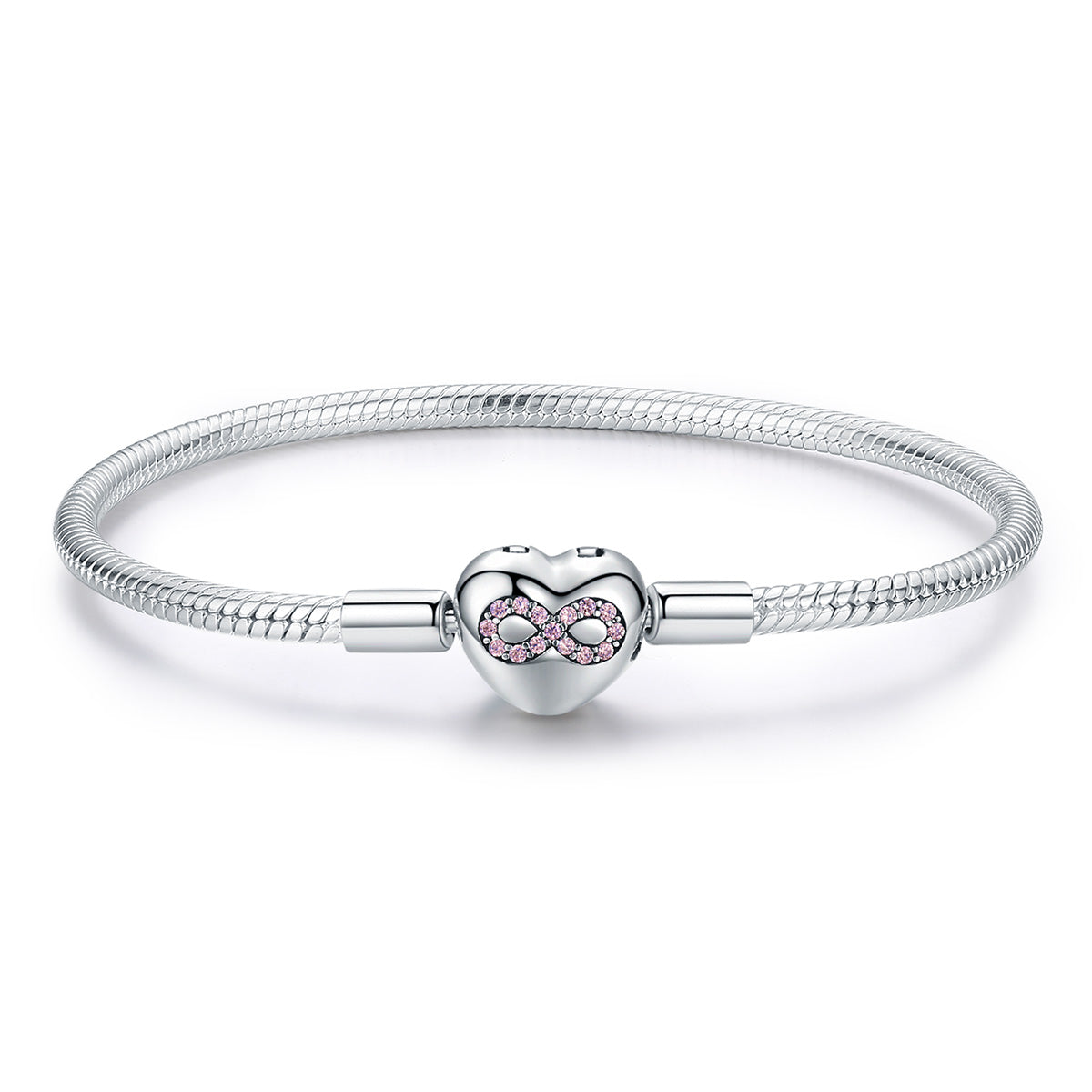 heart infinity snake chain bracelet