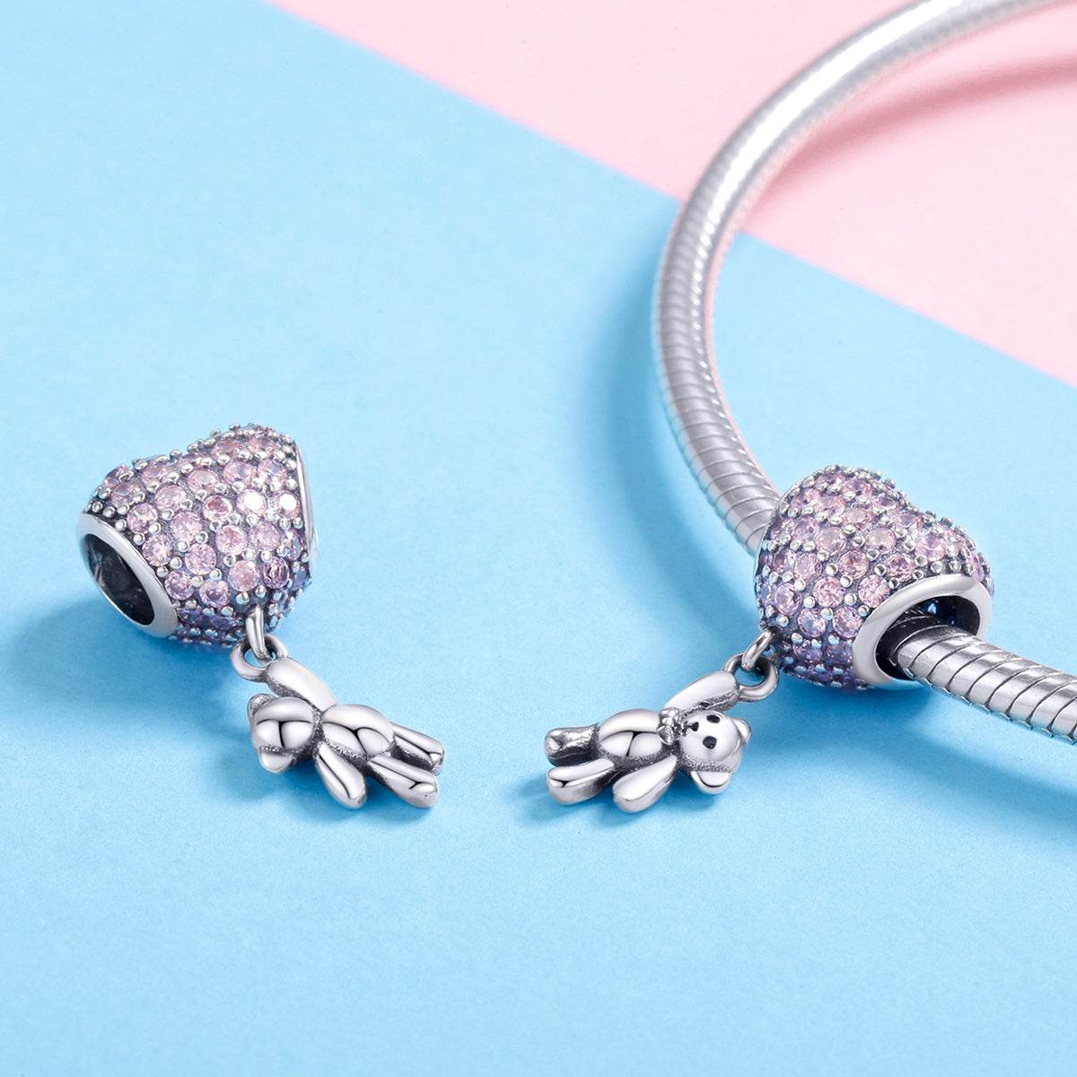 Baby Girl Teddy Charm