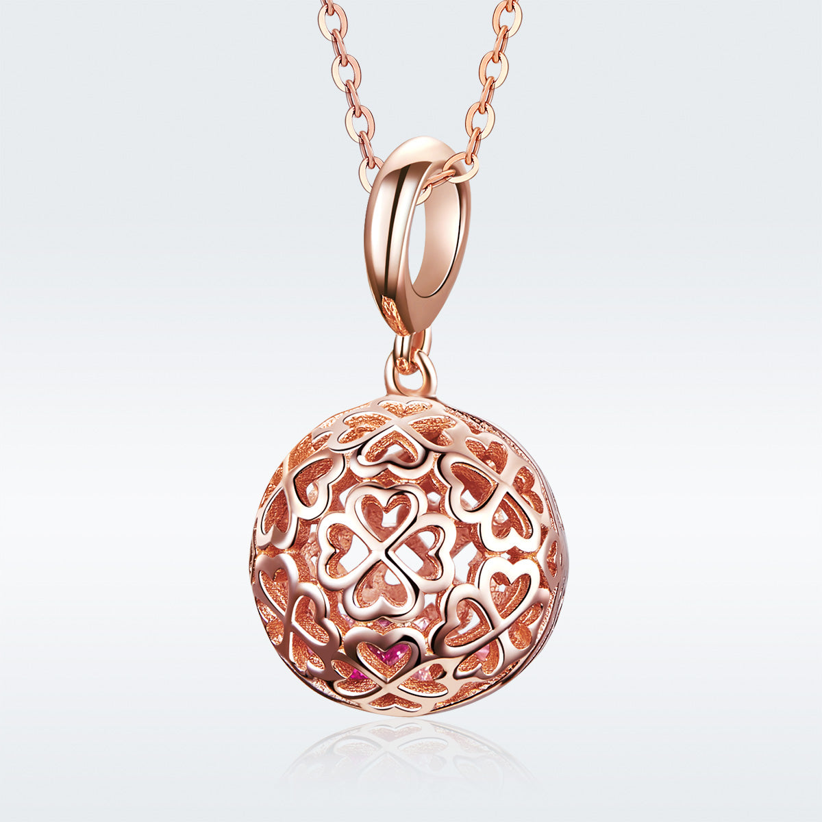 Rose Gold Clover Ball Charm