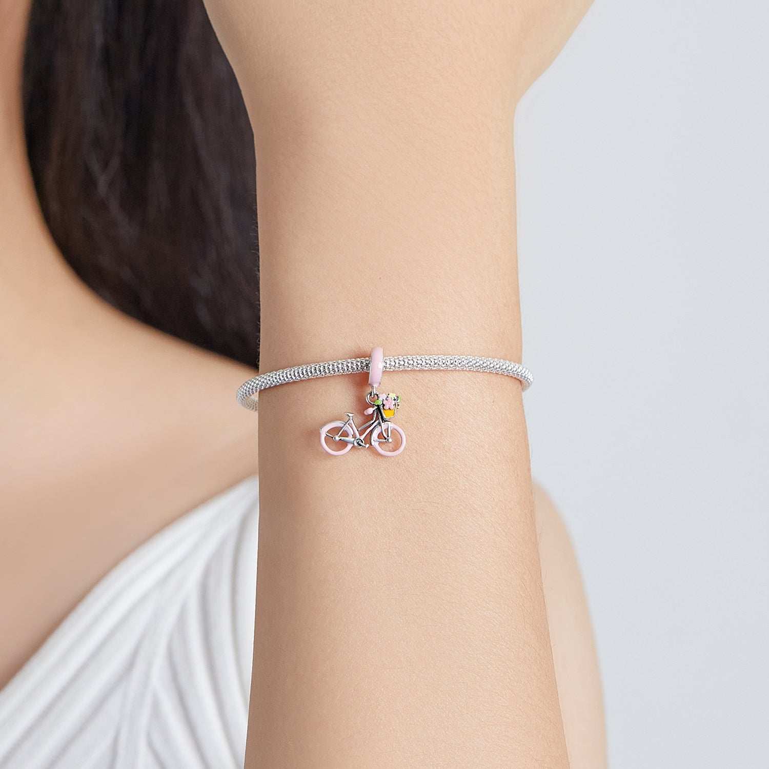Pink Bicycle Dangle Charm