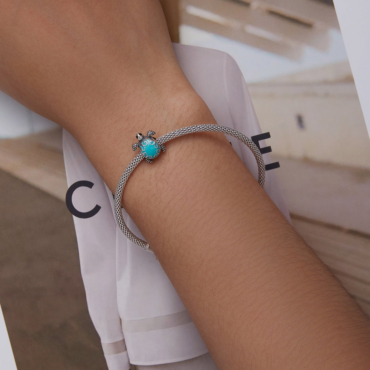 Aqua Turtle Charm