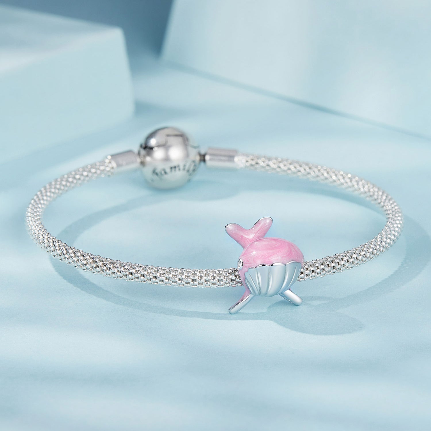 Pink Whale Charm