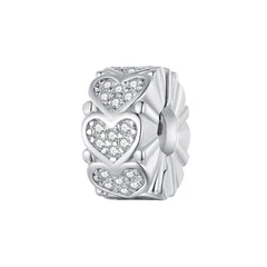 CZ Heart Clip Charm